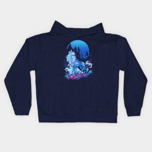 Spiritual Aqua Wolf Kids Hoodie